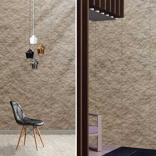 3D Faux Stone PU Wall Panels for Interior Decor, 4 Pieces, Stone Yellow - Image 3