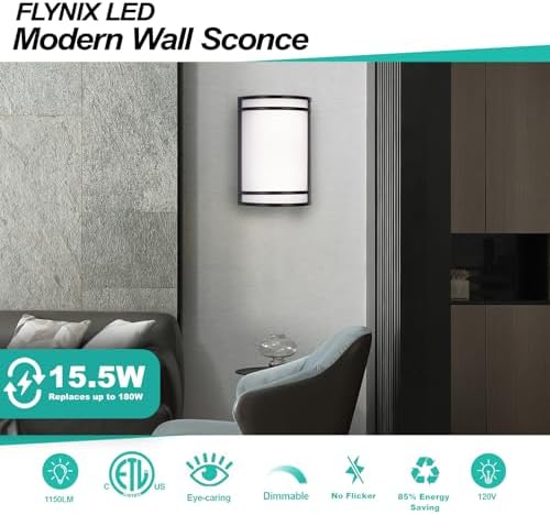 Indoor Wall Sconce, Half Cylinder Wall Light Fixture, 3000K 4000K 5000K Color - Image 4