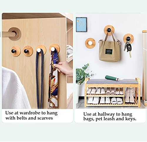 4pack Decorative Wood Wall Hook Coat Hooks - Image 2
