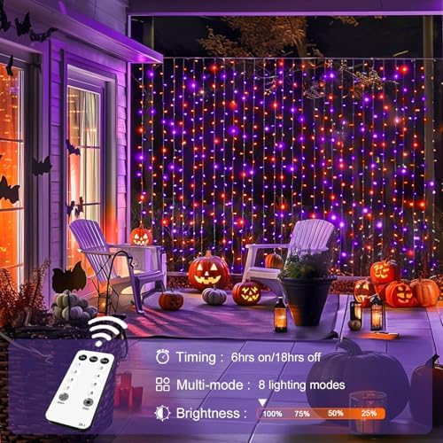 JMEXSUSS 300LED Halloween Curtain Lights - Image 3
