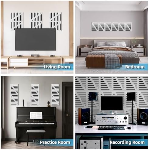 Art3d High-Density Acoustic Panel, Stripe Design, 16 x 12 in - Image 4