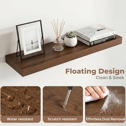 30 Inch Floating Shelves for Wall, Walnut Finish - Image 4