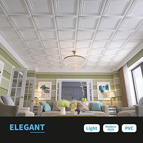 Art3d PVC Ceiling Tiles, 3D Plastic Sheet in White, 2 x 2 ft - Image 3