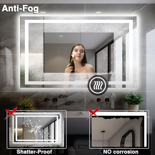 EchosLife 48"x30" LED Bathroom Mirror - Image 6