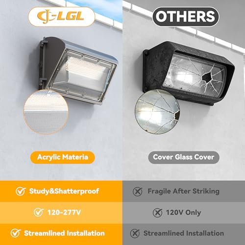 60W LED Wall Pack Light with Dusk to Dawn Photocell, 4 Pack - Image 6