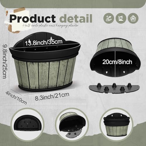Layhit 6 Pcs Wall Hanging Planters, 13.78 Inches - Image 2