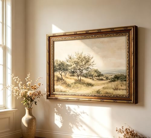 Vintage Gold Framed Olive Tree Landscape Wall Art - Image 2