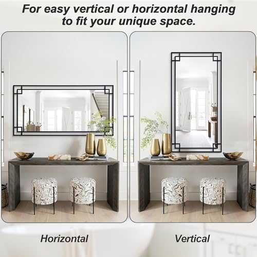 Chende 59''x30'' Large Rectangular Black Mirror - Image 7