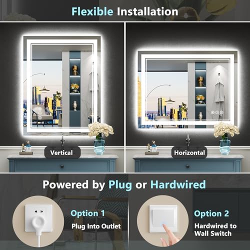 30x36 LED Bathroom Mirror, Backlit & Front Lit Lighted Mirror - Image 6
