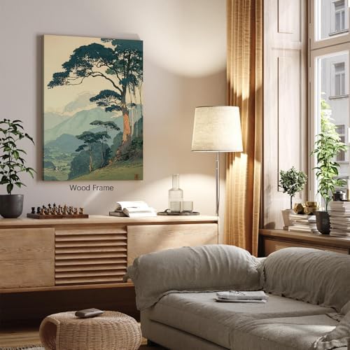 Vintage Japanese Forest Canvas Wall Art Tranquil Mountain Landscape Posters - Image 4