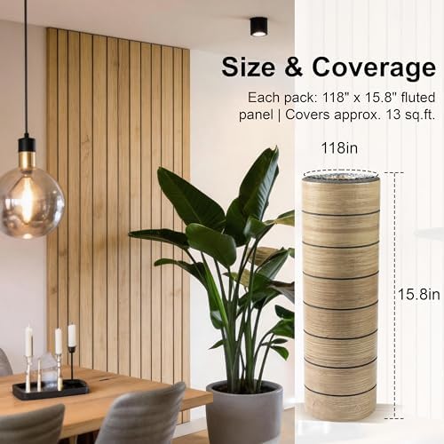 Wood Grain 15.8"W x 118"L Peel and Stick Wall Panels, 3D Soundproof - Image 7