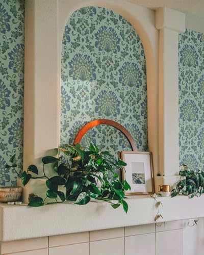 FLFK Peacock Wallpaper Peel and Stick Green Wallpaper Waterproof Removable Wall - Image 6