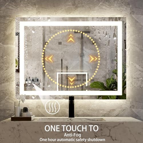 XRAMFY 32''X24'' LED Bathroom Mirror, Wall Mirror - Image 5