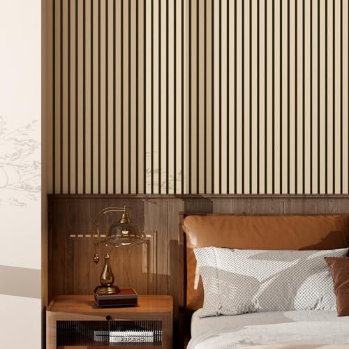 Wood Wall Panels 24" x 12" Acoustic Wood Slat Wall Panel, Living Room - Image 7