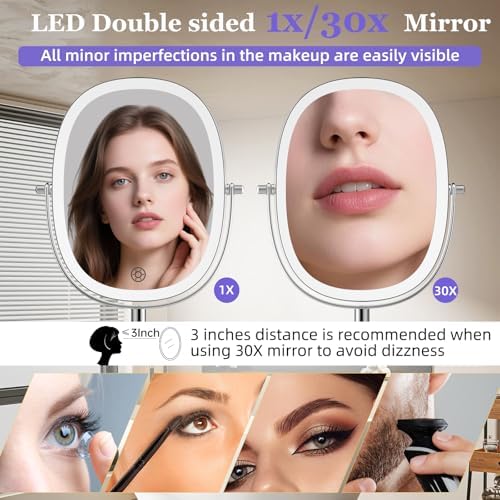 FUNTOUCH 5000mAh Rechargeable Wall Mounted Lighted Makeup Mirror - Image 3