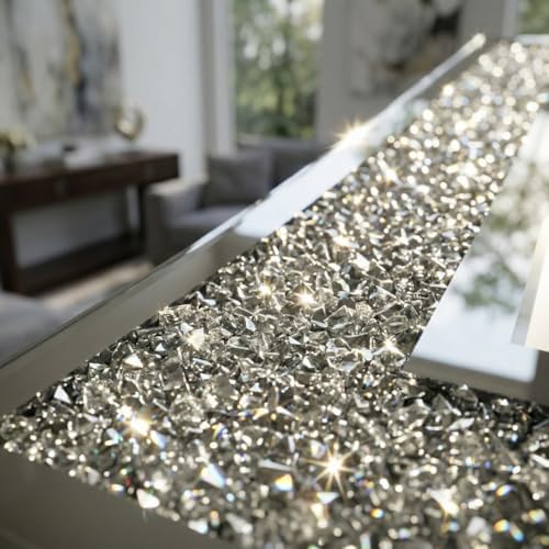 Crystal Crush Diamond Mirrored Square Wall Clock - Image 5