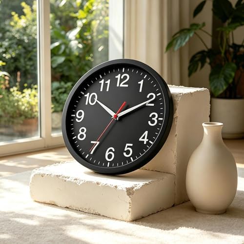 Rohioue Wall Clock Analog 10 Inch Battery Operated Silent Clock - Image 6