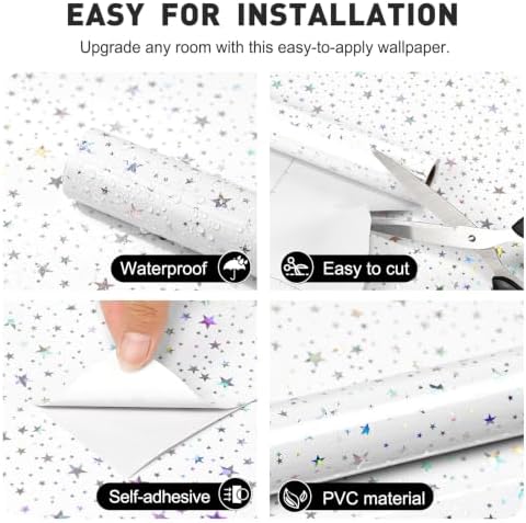 JPK White Holographic Star Wallpaper - Image 3