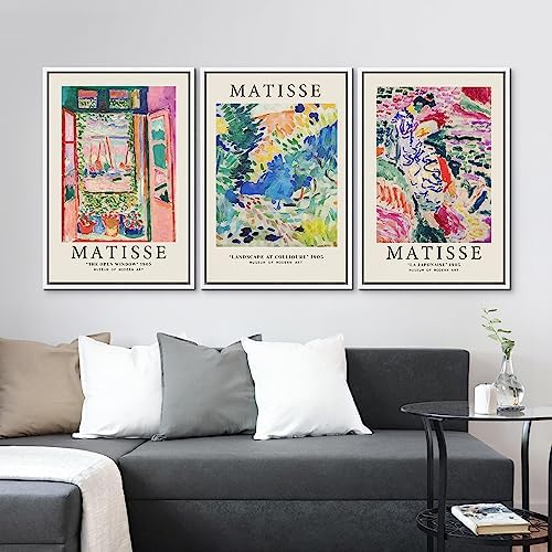 MUDECOR Framed Canvas Print Wall Art Set Henri Matisse Exhibition Posters Fine - Image 3