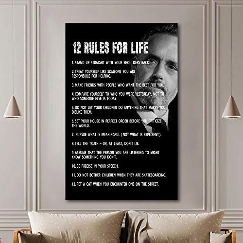 AMART SUN The 12 Rules For Life Inspirational Printed Canvas Wall Art • 12 - Image 2