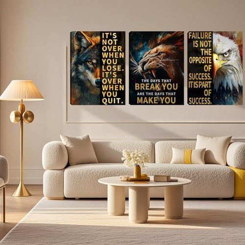 3 Panel Print Canvas Wall Art Motivational Office Wall Decor Painting - Image 4