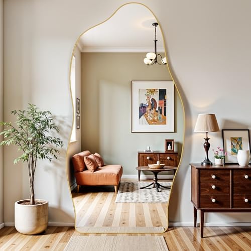 Antok Irregular Full Length Mirror, Standing Hanging Leaning Irregular Mirrors - Image 2