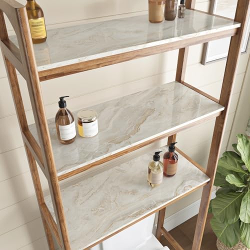 Glossy Beige/Gold Glossy Marble Contact Paper - Image 3