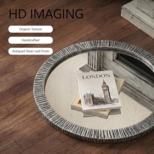ARTPULSE 30 Inch Vintage Farmhouse Shatterproof Round Wall Mirror - Image 6