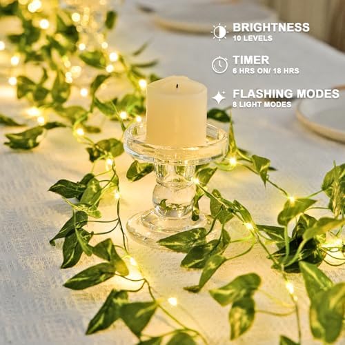 JMEXSUSS 33Ft Vines with Lights Battery Operated, 100 LED - Image 5