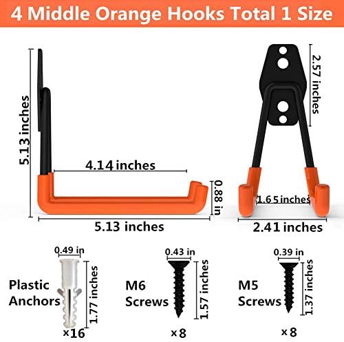 Storage Double Hooks Garage Space Saver Organizer Utility Hanger, Rack Extended - Image 3