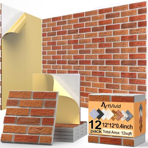 ArtVivid 12Pack Acoustic Panels, Brick Pattern Sound Proof Panels by ArtVivid