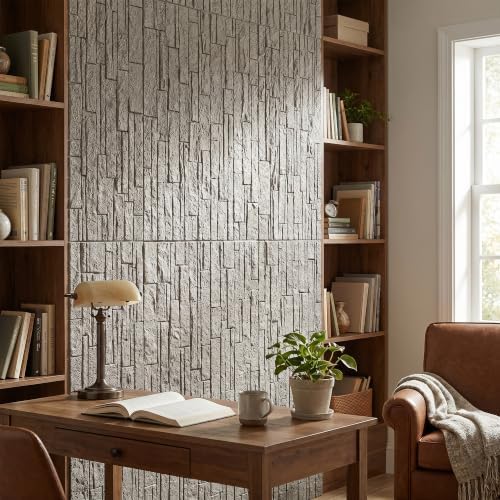 VooBang 3D Stacked Ledger Stone PU Wall Panels - Image 6