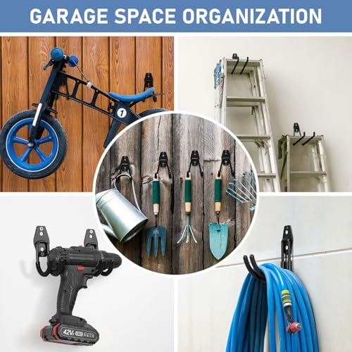 Garage Hooks, Anti-Slip Heavy Duty Wall Mount Hooks - Image 4