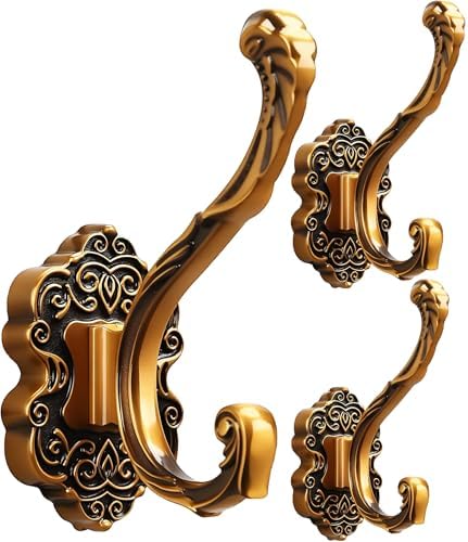 3 Pack Vintage Swan Metal Wall Hooks Heavy Duty Aluminum Alloy Coat Hooks by Stylitzy