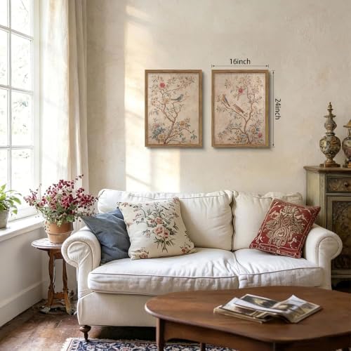 Vintage Floral Bird Wall Art Set of 2, Birds - Image 4