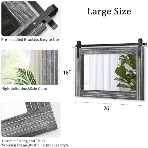 AAZZKANG Rustic Wall Mirror - Image 2