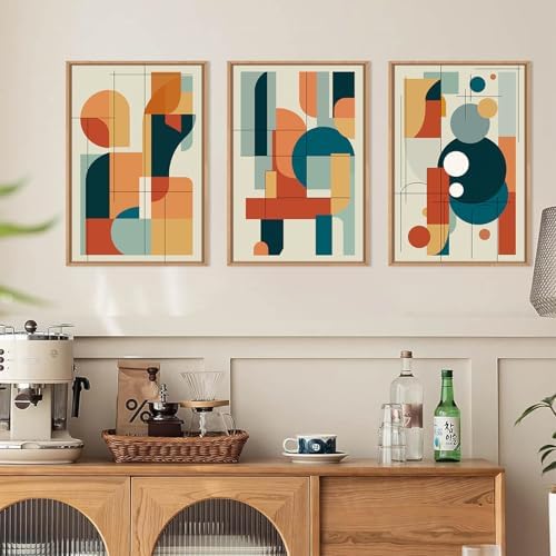 FWIEXA Mid Century Modern Wall Art Set Framed, Modern Canvas Art Wall Decor - Image 4