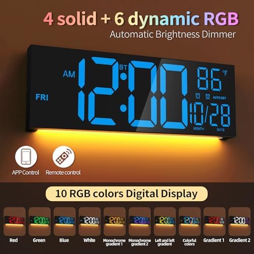16.5" Blue LED Digital Wall Clock - Image 3