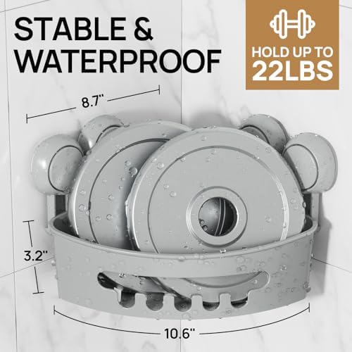 LEVERLOC Corner Shower Caddy Suction Cup, shower shelves suction cup - Image 3