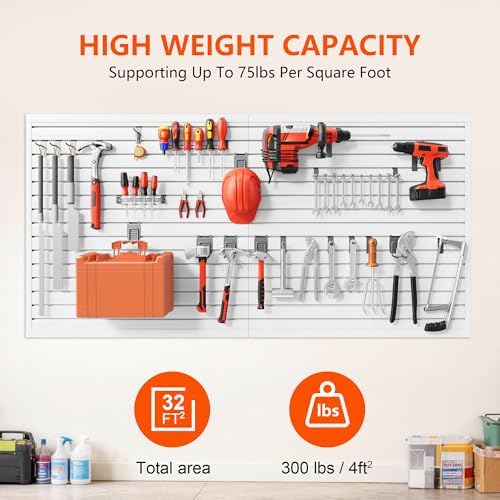 Slat Wall Paneling 4ft x 8ft, Slatwall Panel PVC Garage Storage System - Image 3
