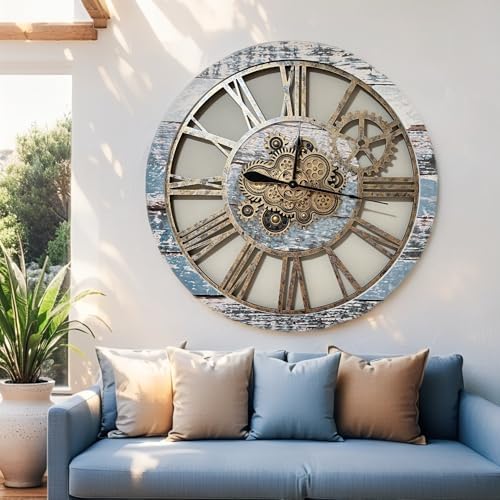 ImprovingLife The Gears Clock 36'' Inch Real Moving Gear Wall Clock Vintage - Image 4