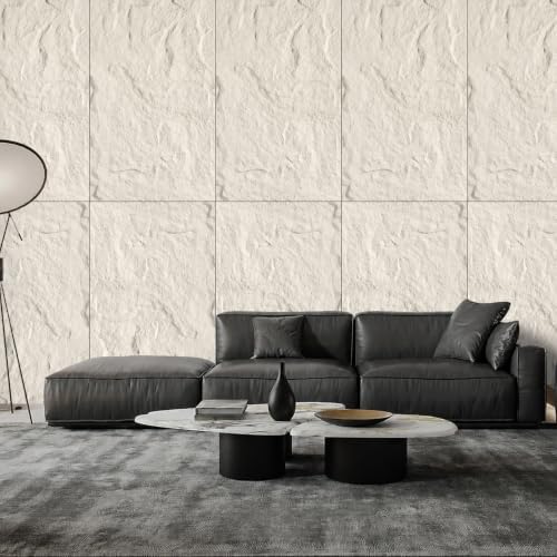 4Pcs Faux Stone Wall Panel 43.3''x23.6'', Lava Stone Design - Image 3