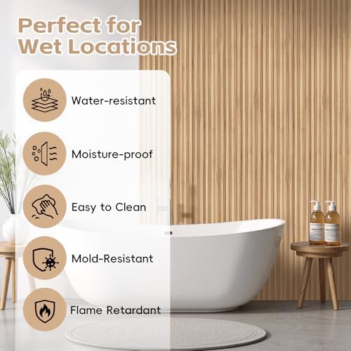 RITOLLO 10 Pack WPC Slat Wall Panels, 90.6" x 6.6" Fluted 3D Accent Wall - Image 3