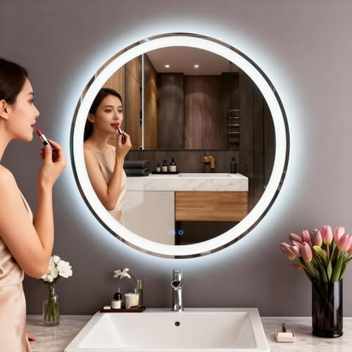 LTFUUAI 20" Round LED Bathroom Mirror - Image 2