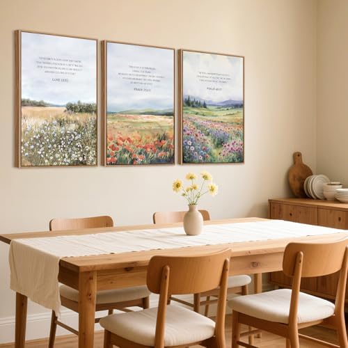 CHDITB Inspirational Bible Verse Framed Canvas Wall Art Set, Christian - Image 4