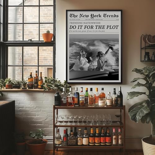 Trendy Newspaper Canvas Wall Art 12x16in Black Framed Black And White Prints - Image 5