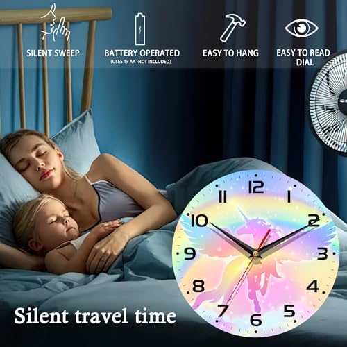 Wall Clock, 10 Inch Silent Non-Ticking Home Kitchen Decor, Battery Operated - Image 5