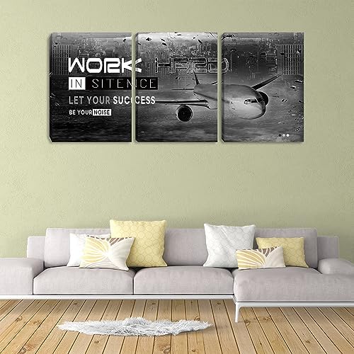 Motivational Framed Canvas Wall Art Success Quote Office Wall Art Black - Image 6