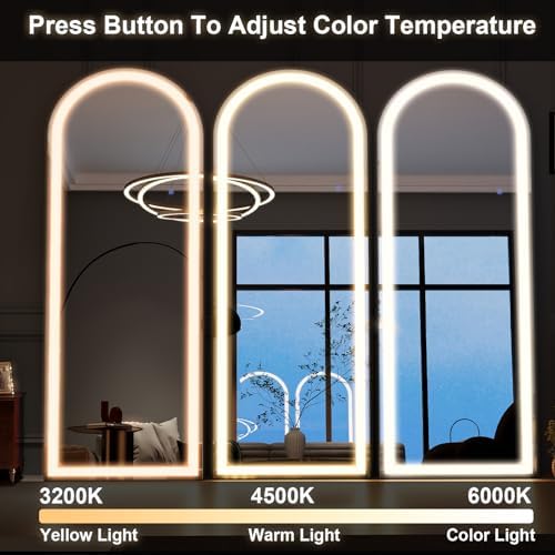 GLSLAND Arched LED Mirror Full Length Standing - Image 4