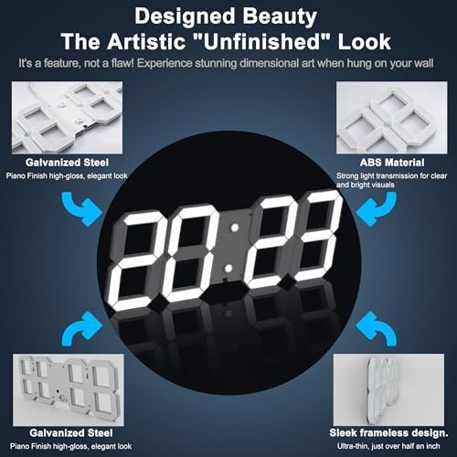 CHKOSDA 17 Inch 3D LED Digital Wall Clock - Image 5